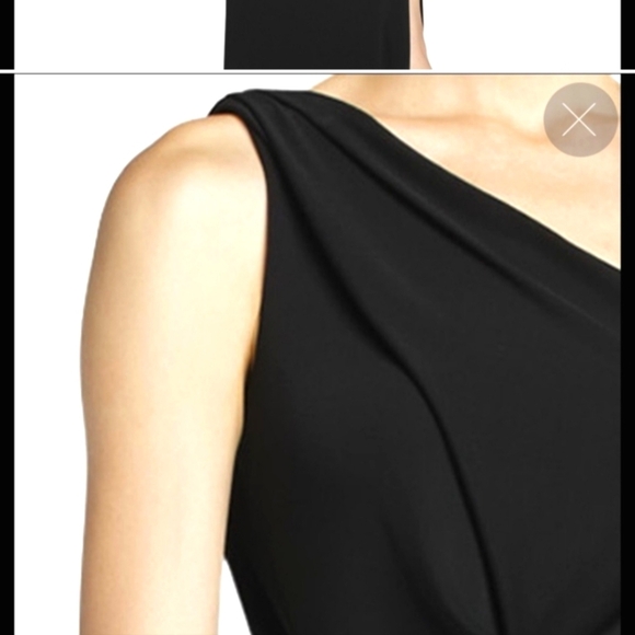 BCBG MaxAzria Black Asymmetrical Cut Out Slip Dress - Picture 2 of 10
